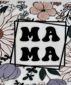 Mama Retro Floral UV DTF Cup Wrap